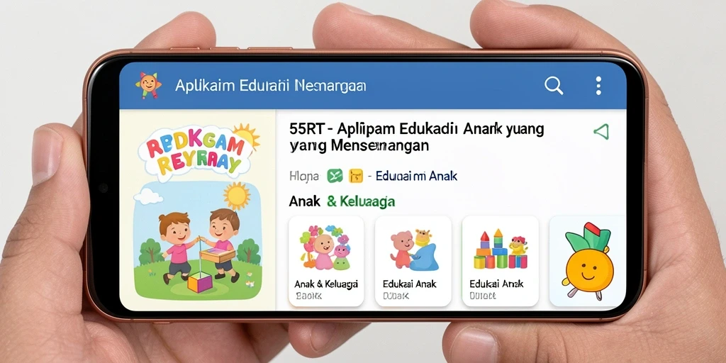 Tampilan antarmuka aplikasi Edukasi Anak yang menarik dan interaktif.