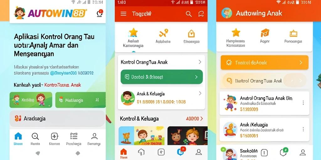 Antarmuka intuitif AUTOWIN88 untuk kontrol orang tua anak.
