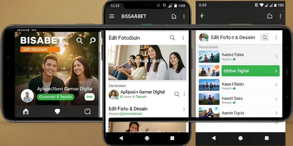 Screenshot utama aplikasi BISABET menunjukkan antarmuka pengguna yang intuitif dan menarik.