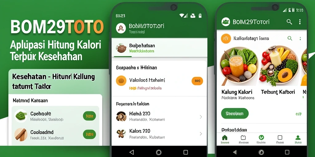 Tampilan antarmuka aplikasi Hitung Kalori BOM29TOTO yang mudah digunakan.