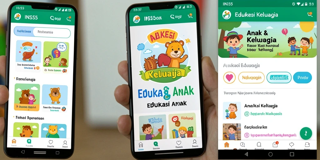 Tampilan antarmuka INS55 yang menarik dan ramah anak.