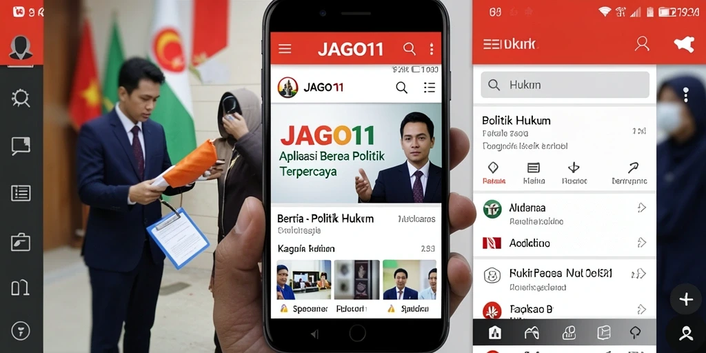 Tampilan antarmuka JAGO11 dengan berita politik dan hukum terkini.