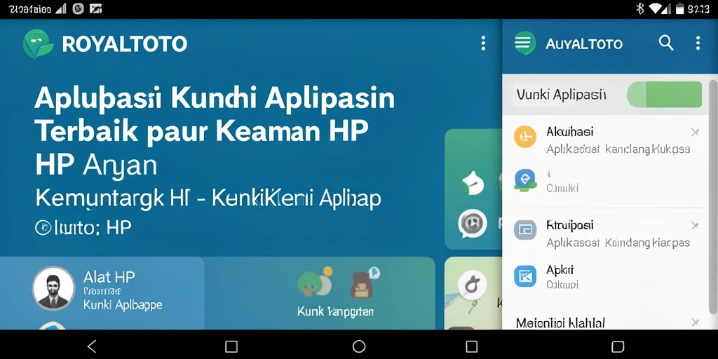 Screenshot ROYALTOTO menampilkan antarmuka kunci aplikasi yang intuitif.
