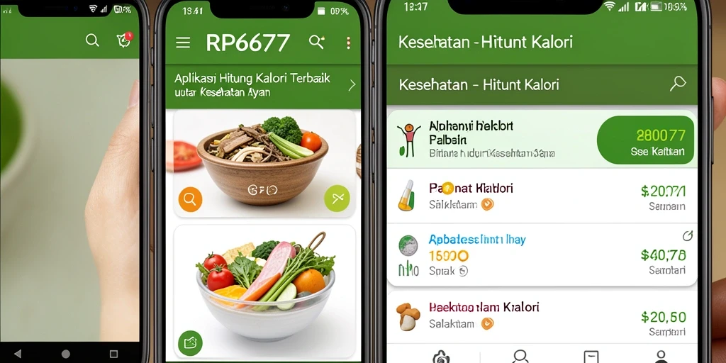 Tampilan antarmuka aplikasi Hitung Kalori yang informatif dan mudah digunakan.