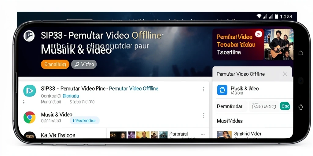 Antarmuka SIP33 menunjukkan menu Pemutar Video Offline yang menarik.