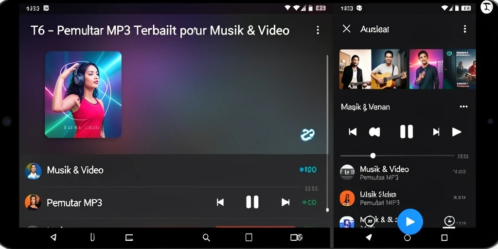 Antarmuka menarik T6 Pemutar MP3 dengan fitur lengkap.