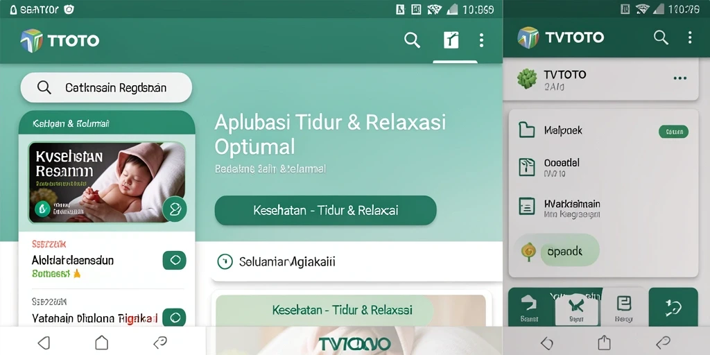 Antarmuka aplikasi TVTOTO yang menenangkan dan fungsional.